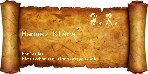 Hanusz Klára névjegykártya