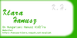 klara hanusz business card